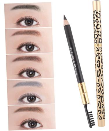 OHPHCALL 2pcs Makeup Eyebrow Pencils Double Head Eyebrow Leopard Eyeliner Pencil Eyebrow Pencil Black 1 count (Pack of 1) Brown - Buy Online on GoSupps.com