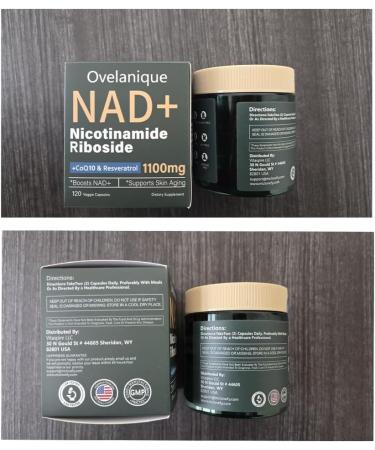 NAD Supplement with Nicotinamide Riboside & Resveratrol |NMNH Supplement Alternative| 1100mg NAD+ Complex with Quercetin Phytosome & CoQ10 | Liposomal Delivery 120 Capsules 120 Count (Pack of 1) - Buy Online on GoSupps.com