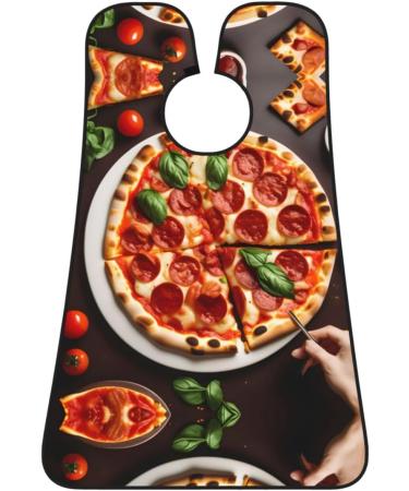 Pizza Print Beard Bib Apron for Men | Hair Catcher & Beard Trimming Cape | Perfect Grooming Accessory - Buy Online on GoSupps.com