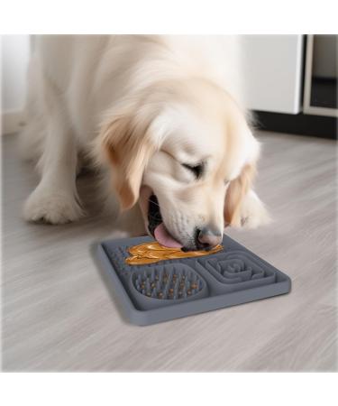 Aodaliy Silicone Pet Mat for Dogs & Cats | BPA-Free Large Leak-Proof Lick Mat | Perfect for Baths & Grooming (Gray & Pink) - Buy Online on GoSupps.com