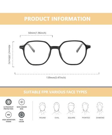 Blue Light Blocking Glasses for Men & Women - Trendy Square TR Frame Eyeglasses in Black - Reduce Eye Strain & Improve Sleep - Buy Online on GoSupps.com