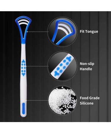 Annhua Tongue Cleaner Set - 4 Color Tongue Scrapers for Fresh Breath | International Shipping - Buy Online on GoSupps.com