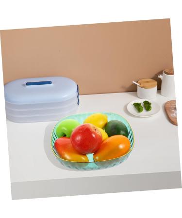 COOLHIYA Fruit Tray Glass Food Container Food Tray Terrarium nut Serving Tray Dessert Bowl Salad Bowl Counter Green 23.5X23.5X6CM - Buy Online on GoSupps.com