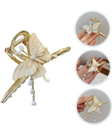 Shop Healeved Large Butterfly Pearl Hair Clips - 4 Piece Set for Women | Durable Alloy Claw Hair Holders - Buy Online on GoSupps.com