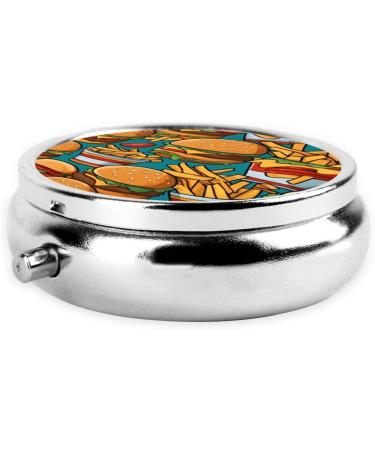 Portable Metal Pill Box - 3-Compartment Mini Organizer for Travel - Tasty Food Design - Buy Online on GoSupps.com