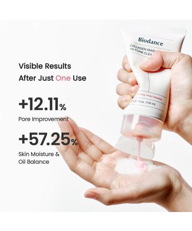 BIODANCE Collagen Mask To Foam Cleanser Face Wash for Women 2-in-1 Pore Mask and Hydrating Foaming Facial Cleanser for Sensitive Skin Oily Skin 5.07 fl. oz. (150 ml) - Buy Online on GoSupps.com