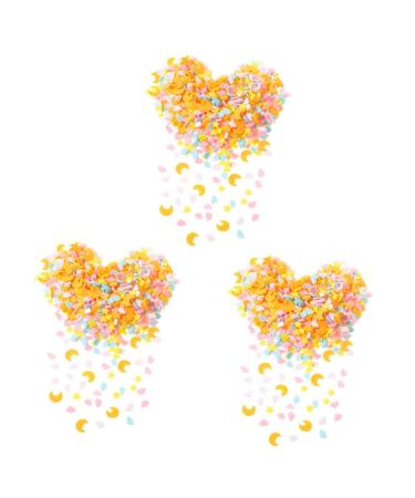 Healeved 3pcs 1 Nail Art Polymer Clay Nail Glitter Colorful Decor Resin Sprinkles Vase Filler Diy Polymer Clay Patch Craft Making Patch Moon Decor Diy Patch Star Crafts Cell Phone