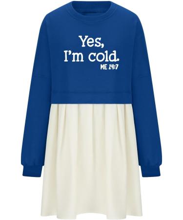 Shop Oversized Sweatshirt Dresses | Relaxed Fit Long Sleeve Mini Dress in Blue - Perfect for Every Occasion - Buy Online on GoSupps.com