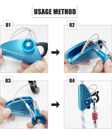S.E.PEAK 15kN Rope Grab CE Certified Fall Arrestor Ascender | Self-Locking Belay Device for Rock Climbing & Tree Arborist | Blue, Fit for 11-13mm Rope - Buy Online on GoSupps.com