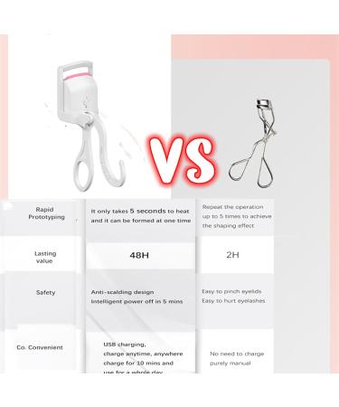 Best Heated Eyelash Curlers with Comb Electric Eyelash Curler Heated Quick Natural Curling Eye Lashes USB Rechargeable Temperature Control Long-Lasting Curls White - Buy Online on GoSupps.com