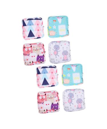 Lurrose organizer bags 8 pieces women's binding make-up organizer bag Period-pad bag Potto-bag-bags women's period set for girls travel bag for travel different colors x 2 pieces 13x13cmx2PCs