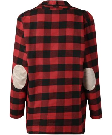 Long Shirt Outerwear Top Thin Warm Knitted Coat Women's Blouse V-Neck Shirt Tunic Long Women's Tunic Women's Shirt Casual Checked Shirt Women's Winter Chunky Knit Jacket D-red XL - Buy Online on GoSupps.com