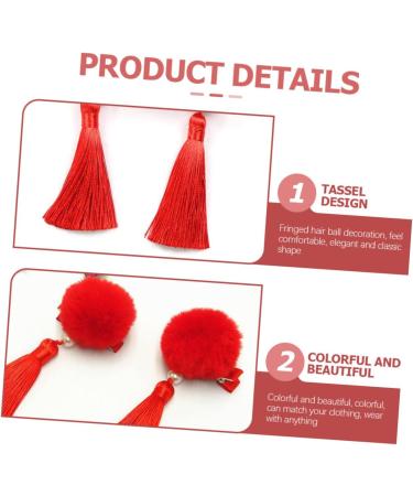 FOMIYES 3 Pairs Tassel Hair Ball Hair Clip Baby Chinese Hair Accessories Ball Clips Hair Barrettes for Girls Hanfu Hair Accessories for Kids Hairpin Baby Girl Artificial The Flowers - Buy Online on GoSupps.com