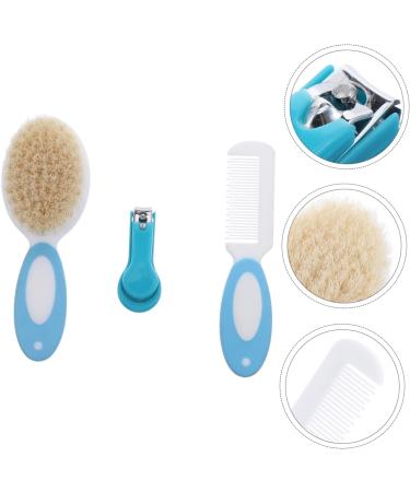 Healeved 3pcs Wool Brush Household Tool Set - Baby Hair Brush, Infant Nail Clippers, Baby Shower Brush | Baby Care Kit for Infants & Newborns - Buy Online on GoSupps.com