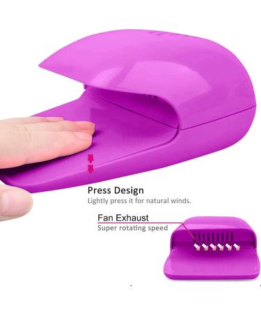 Portable Nail Dryer - Cooling Fan for Quick Drying of Nail Polish (Violet) | Ideal for Home and Salon Use - Buy Online on GoSupps.com