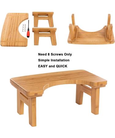 GOBAM Bamboo Bathroom Toilet Stool - 6.7 Small Squatting Step Stool for Kids and Adults - Buy Online on GoSupps.com