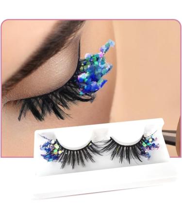 Colored Eyelashes 5D False Eyelashes with Glitter Fake Mink Eyelashes Wispies Fluffy Colored Eyelashes Dramatic Strip Eyelashes for Christmas Cosplay Costumes Fake Eyelashes Type 7 - Buy Online on GoSupps.com
