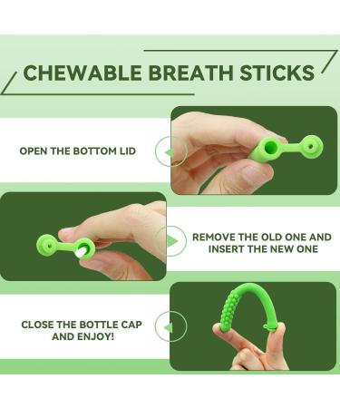 MINPO Chewable Essential Oil Breath Stick AromaticChewable Sticks with Essential Oil Reusable Food-Grade Silicone Stress Relief Tool with 12 Replacement Cores(3pcs) - Buy Online on GoSupps.com