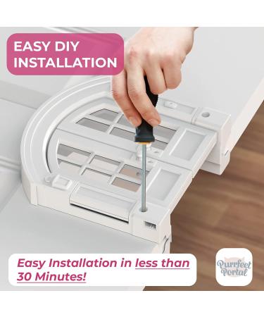 Purrfect Portal French Cat Door - Stylish Interior Door for Average-Sized Cats | Easy DIY Setup | Secured Installation | No Training Needed - 7.13 x 8.32 - Buy Online on GoSupps.com