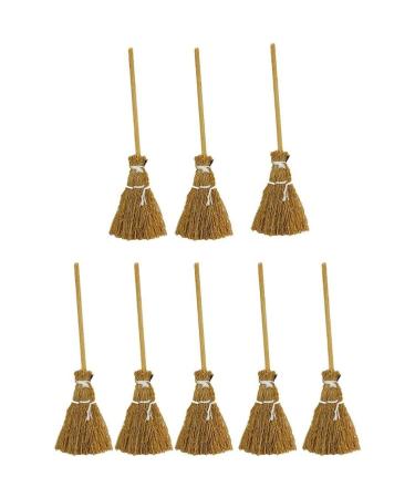 Halloween Decorations Mini Faux Mini Brooms Straw Craft Decorations Halloween Party Witch Accessories 8 Pieces