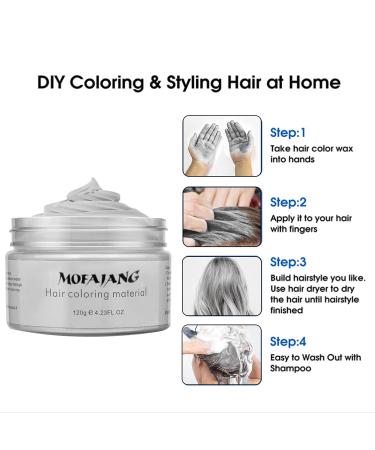 MOFAJANG Temporary Hair Color Wax - White Hair Dye for Halloween Cosplay | Halloween Hairstyle Cream Pomade - Easy Wash Off - Buy Online on GoSupps.com