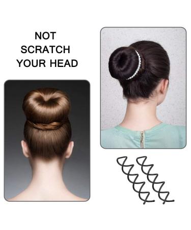 Aeromdale 10pcs Black Spiral Hairpin Clips - Durable Alloy Bun Sticks for DIY Hairstyles - Buy Online on GoSupps.com