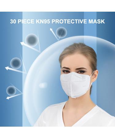 KN95 Face Masks - 30 Pack, 5-Layer Disposable Protection for Adults - High Filtration & Breathable - Buy Online on GoSupps.com