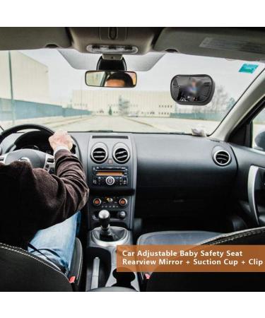 Universal Adjustable Car Baby Rear View Safety Mirror - Suction Cup & Clip - Black | 1 Piece - Buy Online on GoSupps.com