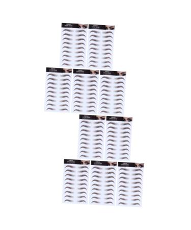 FRCOLOR 10 Pcs Eyebrow Stickers Makeup Gadgets Temporary Makeup Brow Sticker Transfer Stickers Natural 4d 21x15cmx2pcs Brownx2pcs