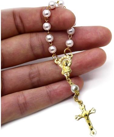 Stylish Religious Jewelry | Comfortable Pearl Bracelet & Rosary Chain - Perfect Silver Gift for Women & Girls - Buy Online on GoSupps.com