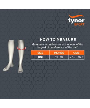 TYNOR Shin & Calf Support Neo - Black & Orange | Universal Fit | International Shipping Available - Buy Online on GoSupps.com