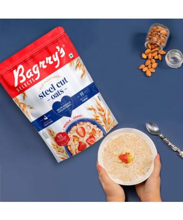 Bagrry's Steel Cut Avoine Sachet de 1 5 kg | Riche en fibres alimentaires et en prot ines | Aide la gestion du poids et la r duction du cholest rol | Vieille avoine Faishoned | C r ales de Grain entier 1.5 kg (Lot de 1) - Buy Online on GoSupps.com