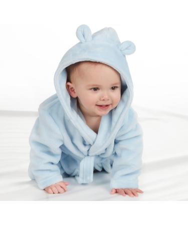 Undercover Lingerie Baby/Toddler Hooded Robe - Soft Fleece Bathrobe for Infants 18-24 Months - Blue Elephant - Buy Online on GoSupps.com