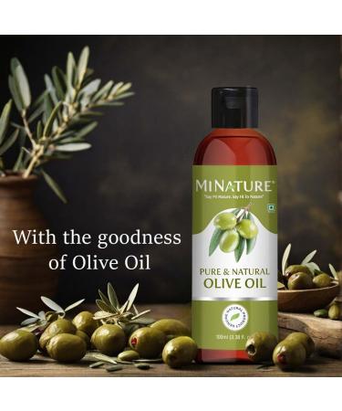 mi nature Olive Oil | Ideal for edible hair & Skin | Light & Non-Sticky Oil | Cold Pressed Plant derived | 100ml (3.38 fl oz) - Buy Online on GoSupps.com
