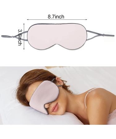 Silk Sleep Mask for Women and Men - Adjustable Double Sided Eye Cover for Travel, Yoga, Nap - Pink/Navy Blue - Buy Online on GoSupps.com