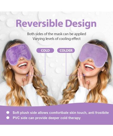 NEWGO Cooling Gel Eye Mask - Reusable Cold Eye Pack for Puffy Eyes, Dark Circles, Migraine Relief - Purple - Buy Online on GoSupps.com