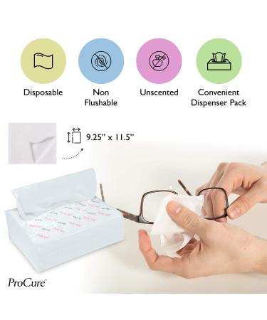 Ultra Soft Dry Wipes 100 Count - Convenient Dispenser Pack - Disposable Cleansing Cloths for Baby, Adults - Hospital Washcloths for Incontinence, Facial Use - Buy Online on GoSupps.com