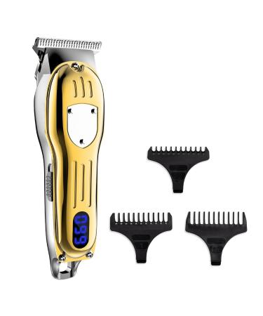 Hair Clippers for Men All Metal Hair Clipper Electric Professional Men's Hair Cutter Grooming Kit Hairdresser Trimmer for aTravel(Color:Gold)