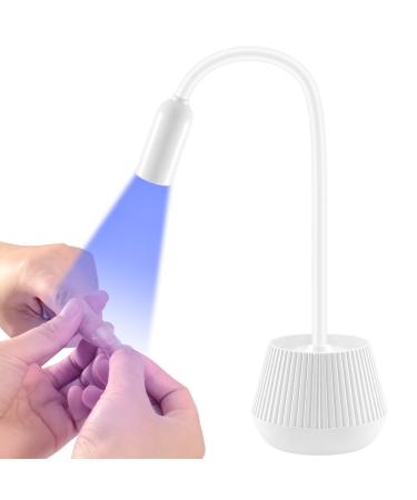 Lermende Mini UV Light for Gel Nails with 2000mAH Battery Gooseneck UV Nail Light with 2 Timers 45s /90s Portable & Rechargable Gel Light/Cure LED Nail Lamp in Salon Or DIY at Home
