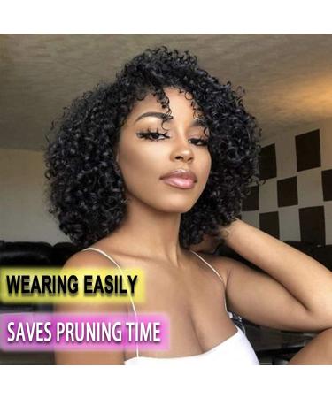 Curly Wigs for Black Women | Premium Short Synthetic Kinky Afro Wig with Bangs - Buy Online on GoSupps.com