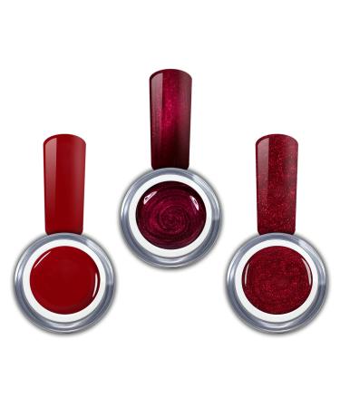 Color gel set Red Stars one color each - glitter - metallic Ledgel UV gel in red nail design nail gel 3x 5ml (pack of 3) - Buy Online on GoSupps.com