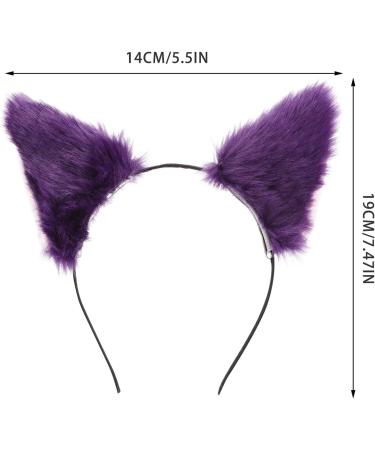 Healeved Faux Fur Cat Ears Headband - Purpless Halloween Headband for Women Soft Fabric Plush Fox Ears Headband for Halloween Thanksgiving Party Cosplay - Buy Online on GoSupps.com