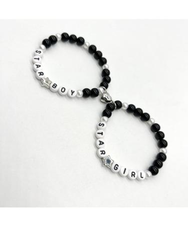 Oralgos Colorful Pearl Bracelets - Stackable Star-Shaped Jewelry Trendy Valentine's Day Accessory 2-Piece Hand Chain Set - Buy Online on GoSupps.com