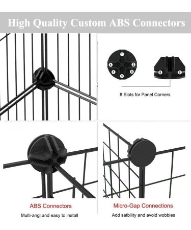 LANGXUN Small Animal Playpen | Portable Metal Wire Pet Playpen for Rabbits, Guinea Pigs, Puppies, and Kittens | Indoor & Outdoor Cage Fence (12 Panels) - Buy Online on GoSupps.com
