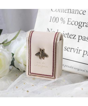 Stylish Lipstick Case with Mirror - Mini Lipstick Holder for Purse & Travel Makeup Pouch (White - Buy Online on GoSupps.com