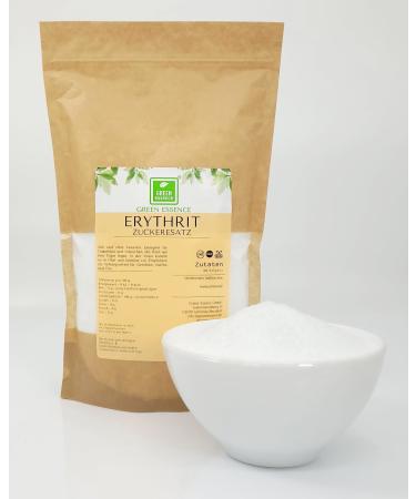 Erythrit 1 kg from the green essence - sweetener for diabetic - erythritus sugar alternative - 100% vegan and of course - birch sugar - calorie -free crystal sugar replacement replacement