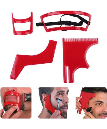 beard shaping tool kit Beard Shaping Tool Kit Neckline Shaving Template Guide Set for Men Hair Styling Red - Buy Online on GoSupps.com