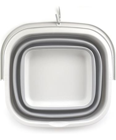 Sammart 11L Collapsible Rectangular Handy Basket - 2.9 Gallon Space-Saving Bucket, Gray - Buy Online on GoSupps.com