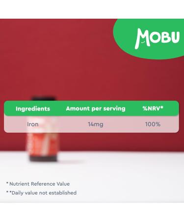 Mobu Iron Tablets 14mg | 400 Tablets 100% NRV Ferrous Fumarate BP Energy Tablets | Immunity & Energy Supplements | Helps Reduce Tiredness and Fatigue - UK Made - Buy Online on GoSupps.com