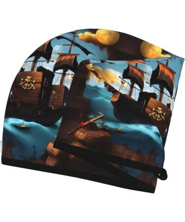 Super Absorbent Cartoon Pirate Ship Hair Cap for Girls | Quick Dry Elastic Wrap for Long Thick Hair - Buy Online on GoSupps.com